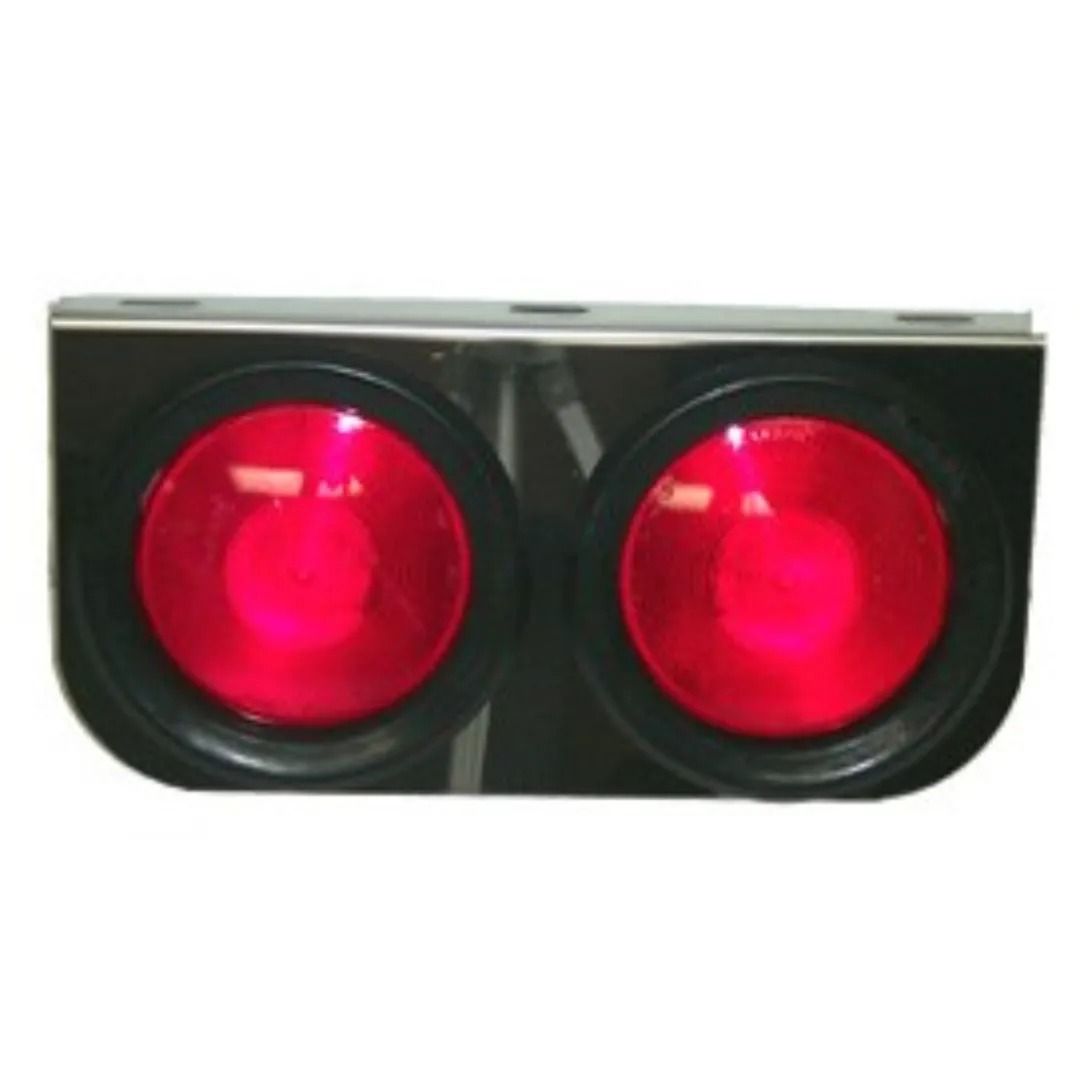 American Chrome 21453  Stainless Steel Light Bracket with Two Round Red Lignts