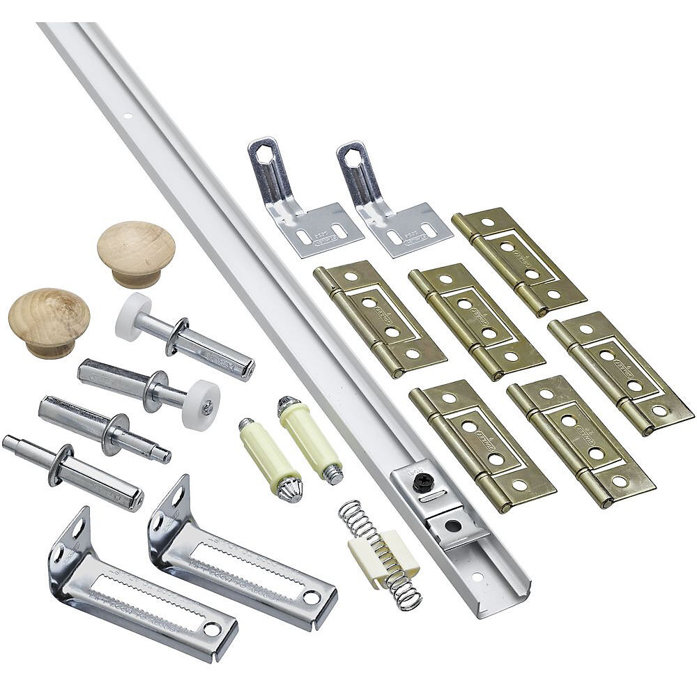 National N343-731  60" Bi-Fold Door Hardware Set - White (391D)