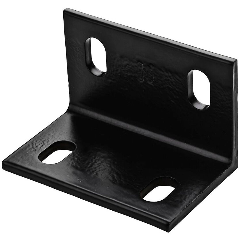 National N351-492  3" x 4.6" x 1/4" Wide Corner Brace - Black