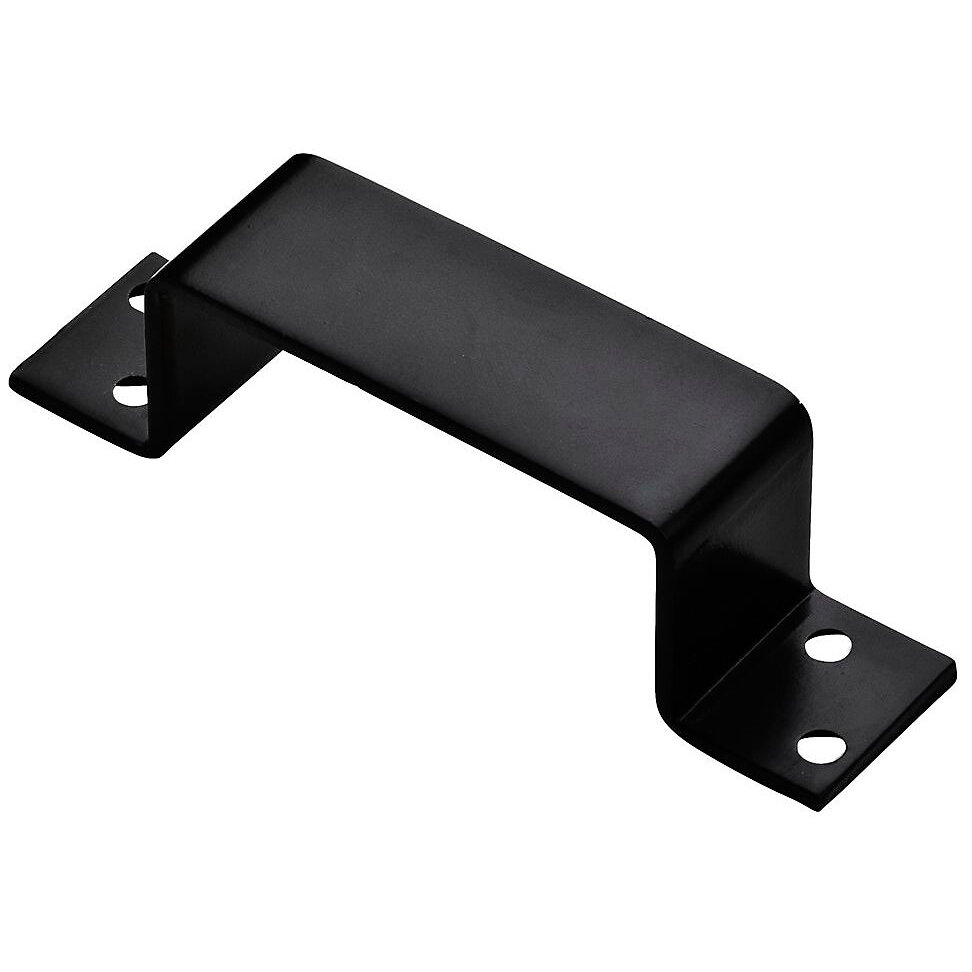 National N351-502  6.4" x 1.5" Closed Bar Holder For 2 x 4 - Black (14BC)