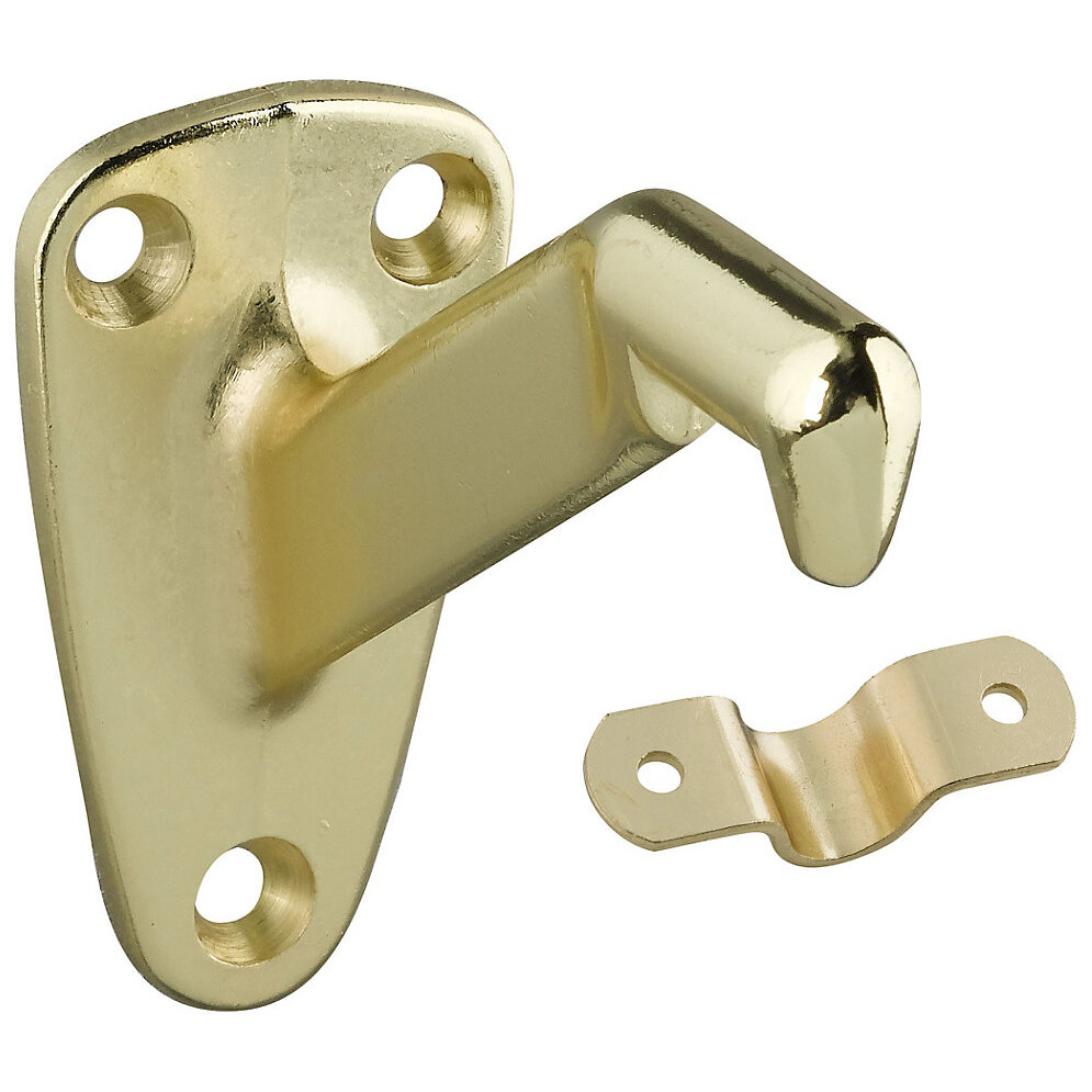 National N830-116  Heavy Duty Handrail Bracket - Polished Brass (SPB112)