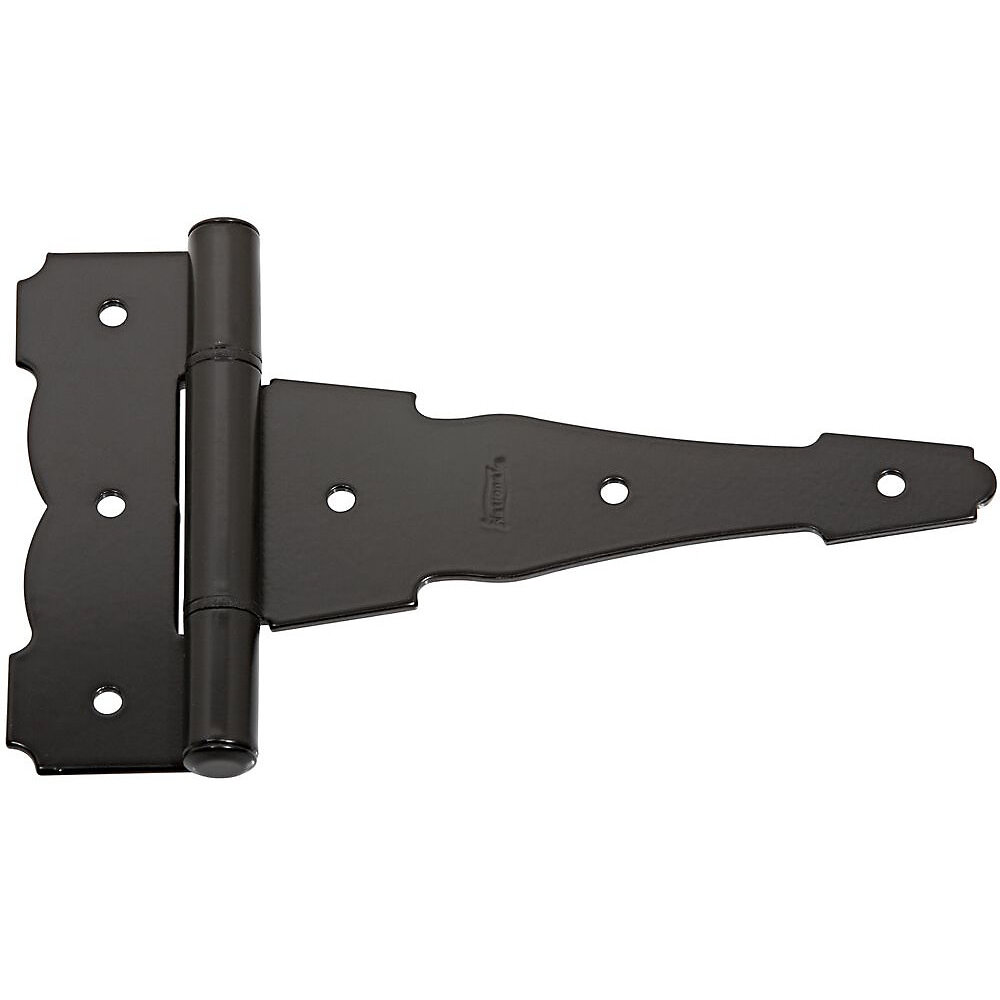 National N881-912  6" Ornamental / Reversible T-Hinge - Black - 2 per Package (V841)