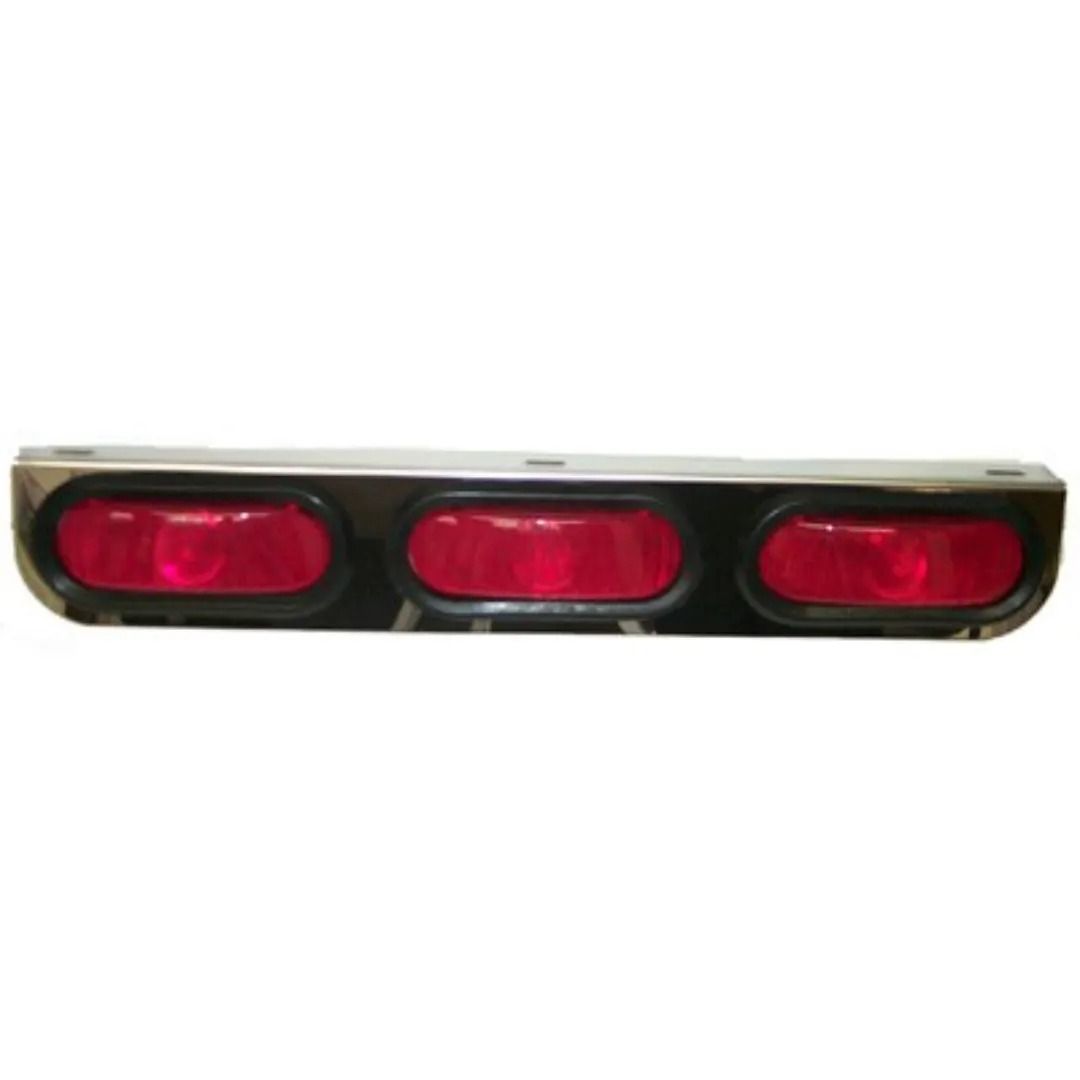 American Chrome 21463 Stainless Steel Light Bracket with Three Oval Red Lignts American Chrome 21463 Stainless Steel Light Bracket with Three Oval Red Lignts