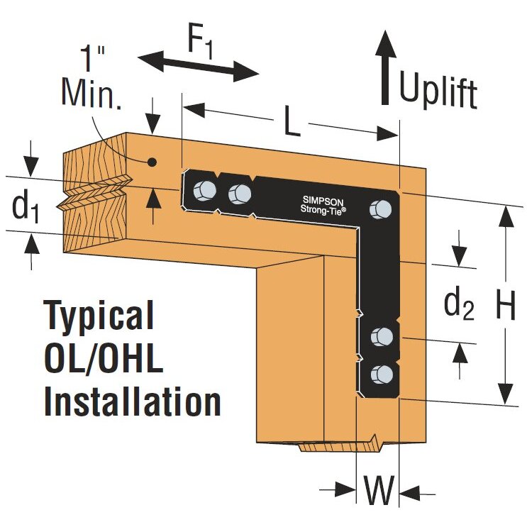 Simpson Strong Tie OL  2" x 12" x 12" Ornamental "L" Strap