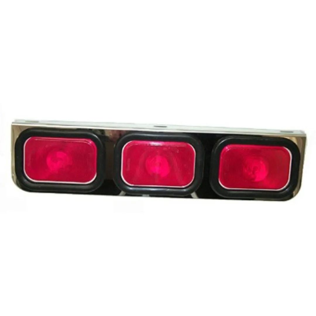 American Chrome 21473  Stainless Steel Light Bracket with Three Rectangular Red Lignts