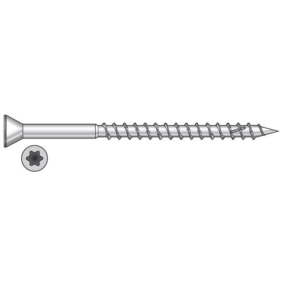 Simpson Strong Tie T07225WPB  #7 x 2-1/4" Trim Head Hardwood Decking Screws 316 Stainless Steel - 1750 per Package