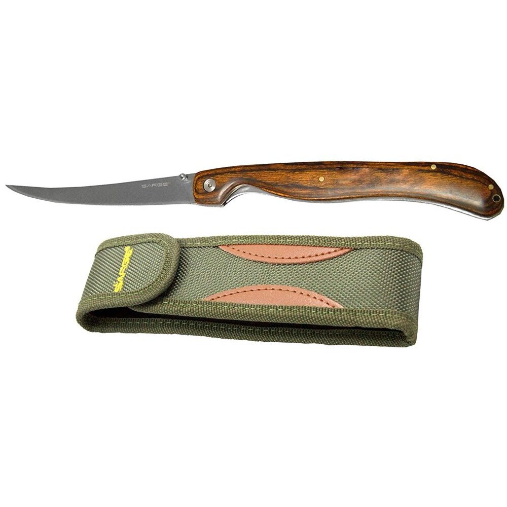 Sarge Knives SK-131  Riverwood Folding Fillet Knife with 5-7/8" Blade - Pakkawood Handle