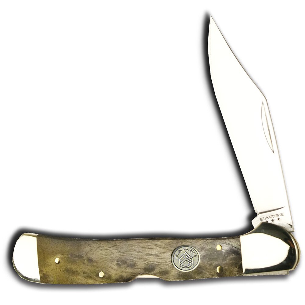 Sarge Knives SK-209MB  Maple Burl Lock Back Gentleman's Pocket Knife