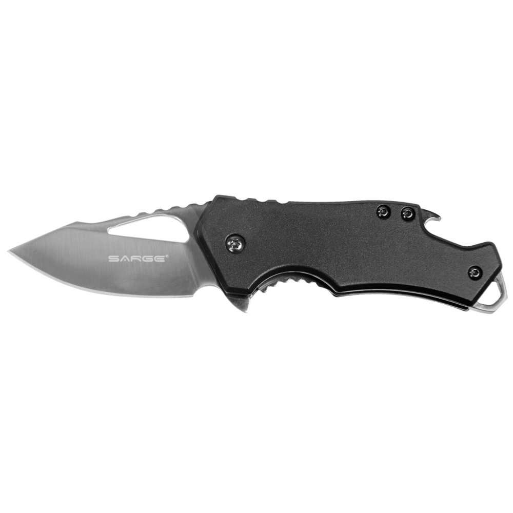 Sarge SK-502BK  Black Fuse Pocket Knife with Bottle Opener 2.375" Blade Sarge SK-502BK  Black Fuse Pocket Knife with Bottle Opener 2.375" Blade