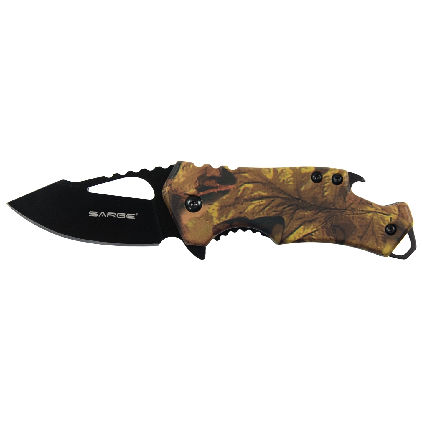 Sarge SK-502CAMO  Camo Fuse Pocket Knife with Bottle Opener 2.375" Blade