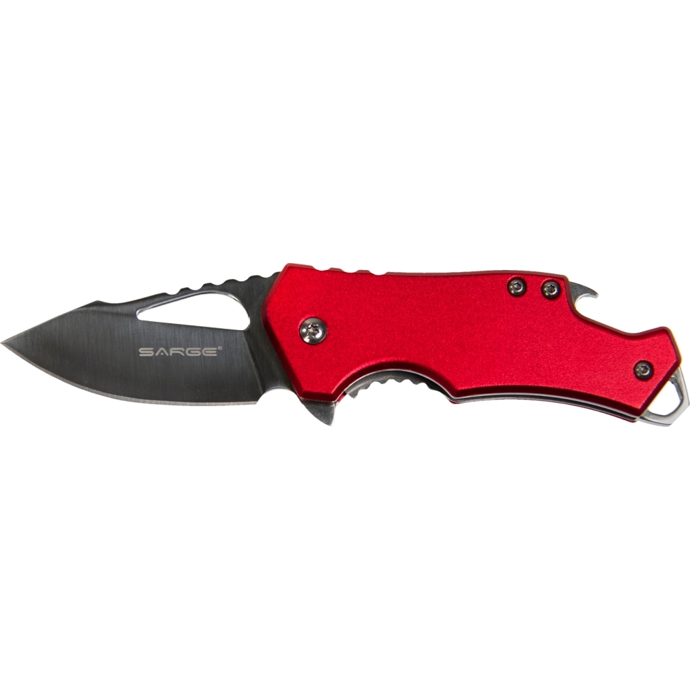 Sarge SK-502RD  Red Fuse Pocket Knife with Bottle Opener 2.375" Blade