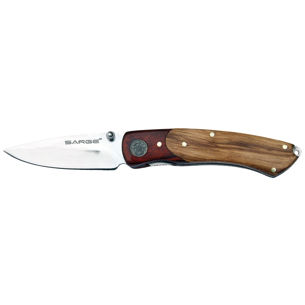 Sarge SK-66  Ranger Two Tone Wooden Liner Locking Knife 2.75" Blade