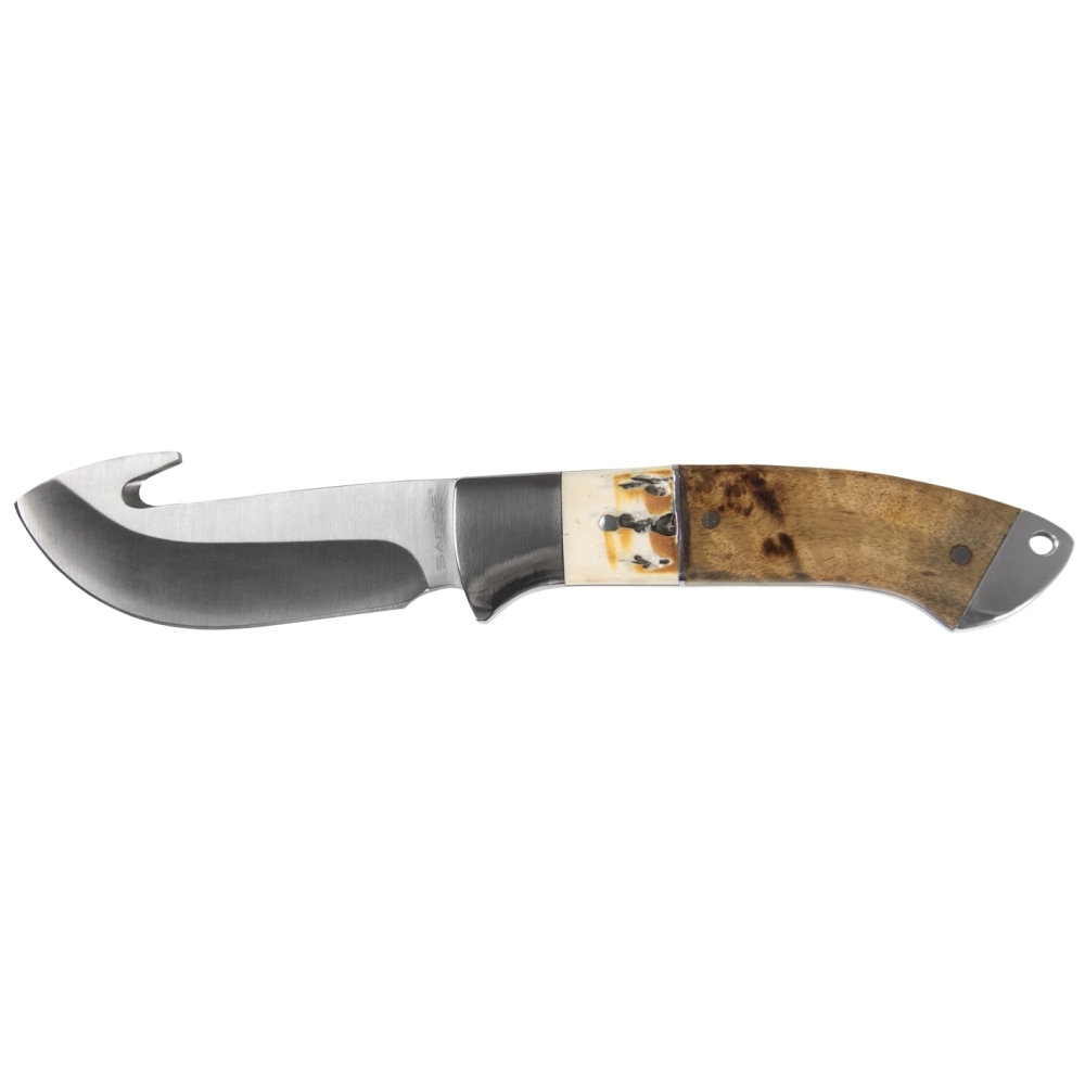 Sarge SK-912  Wood & Stag Fixed Blade Gut Hook 3.5" Full Tang
