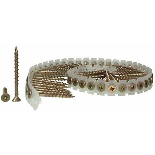 Senco 08F300Y  3" x #8 Duraspin Collated Flooring Screws with Yellow Zinc Finish - 800 per Package