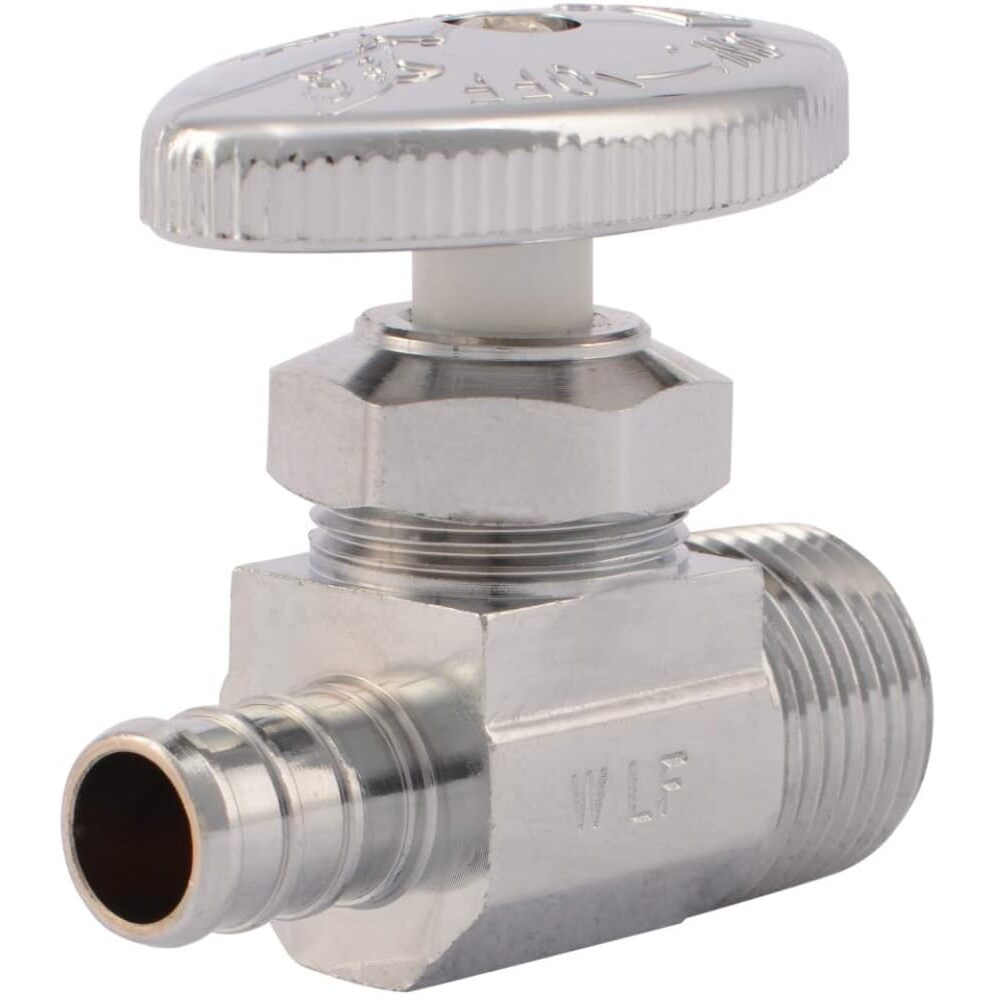 SharkBite 23061LF  1/2" Barb x 1/2" MPT Brass Multi-Turn Straight Stop Valve