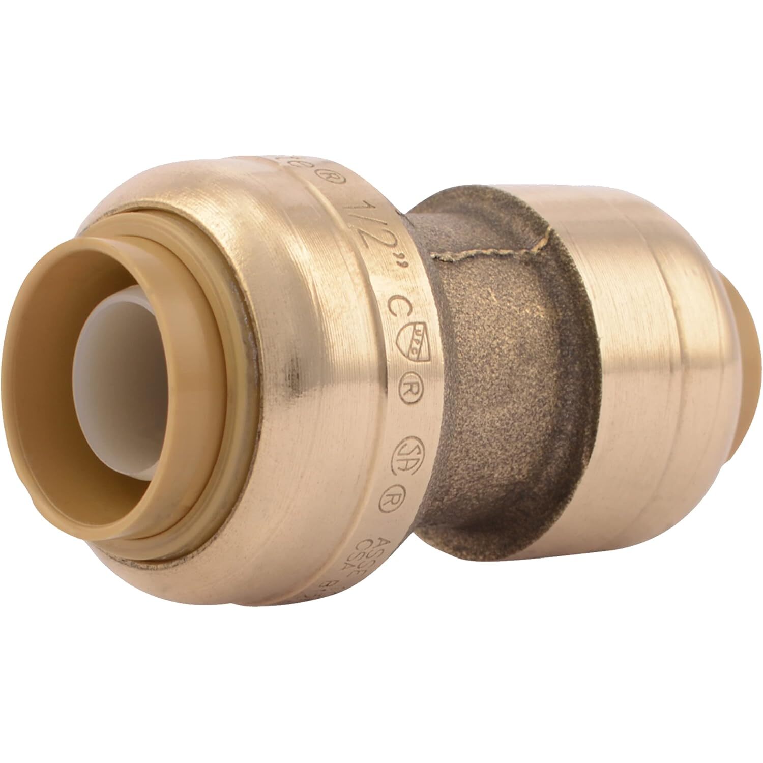 SharkBite U009LFA  3/8" (1/2" OD) x 1/2" Brass Push-to-Connect Reducing Coupler