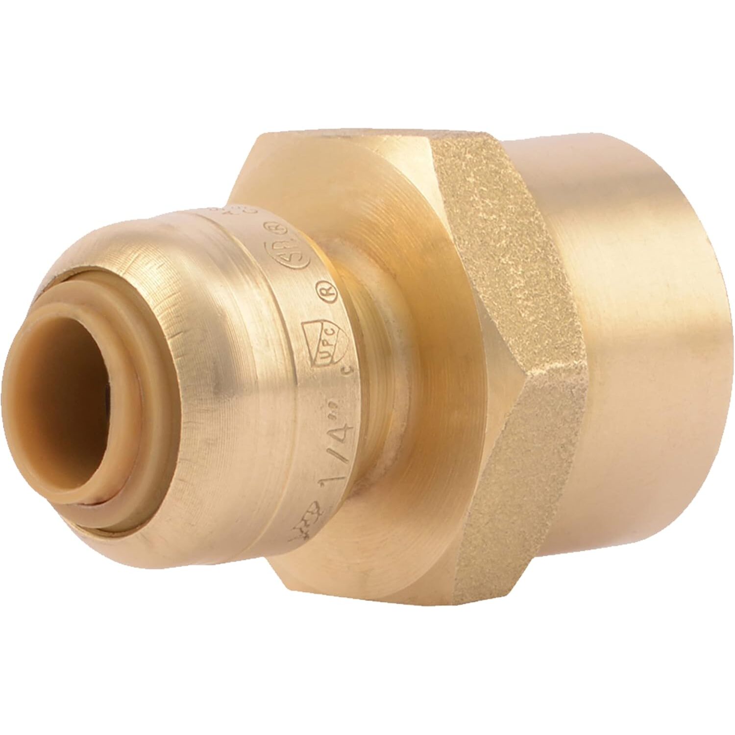 SharkBite U066LFA  1/4" Push-to-Connect x 1/2" FNPT Brass Reducing Adapter