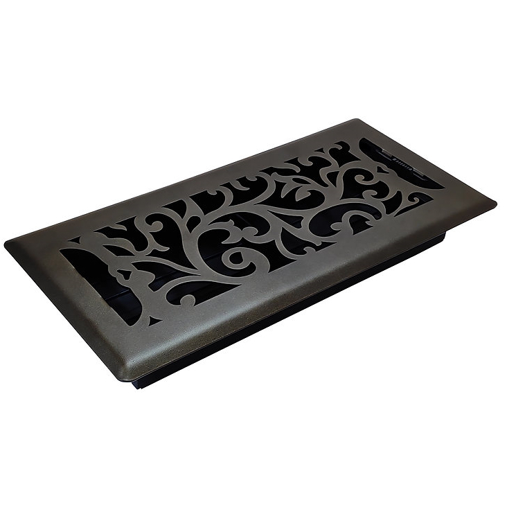 Sierra Grates FR08-410-0402 4" x 10" Metallic Bronze Floral Floor Register (FLR410-BRZ) Sierra Grates FR08-410-0402 4" x 10" Metallic Bronze Floral Floor Register (FLR410-BRZ)