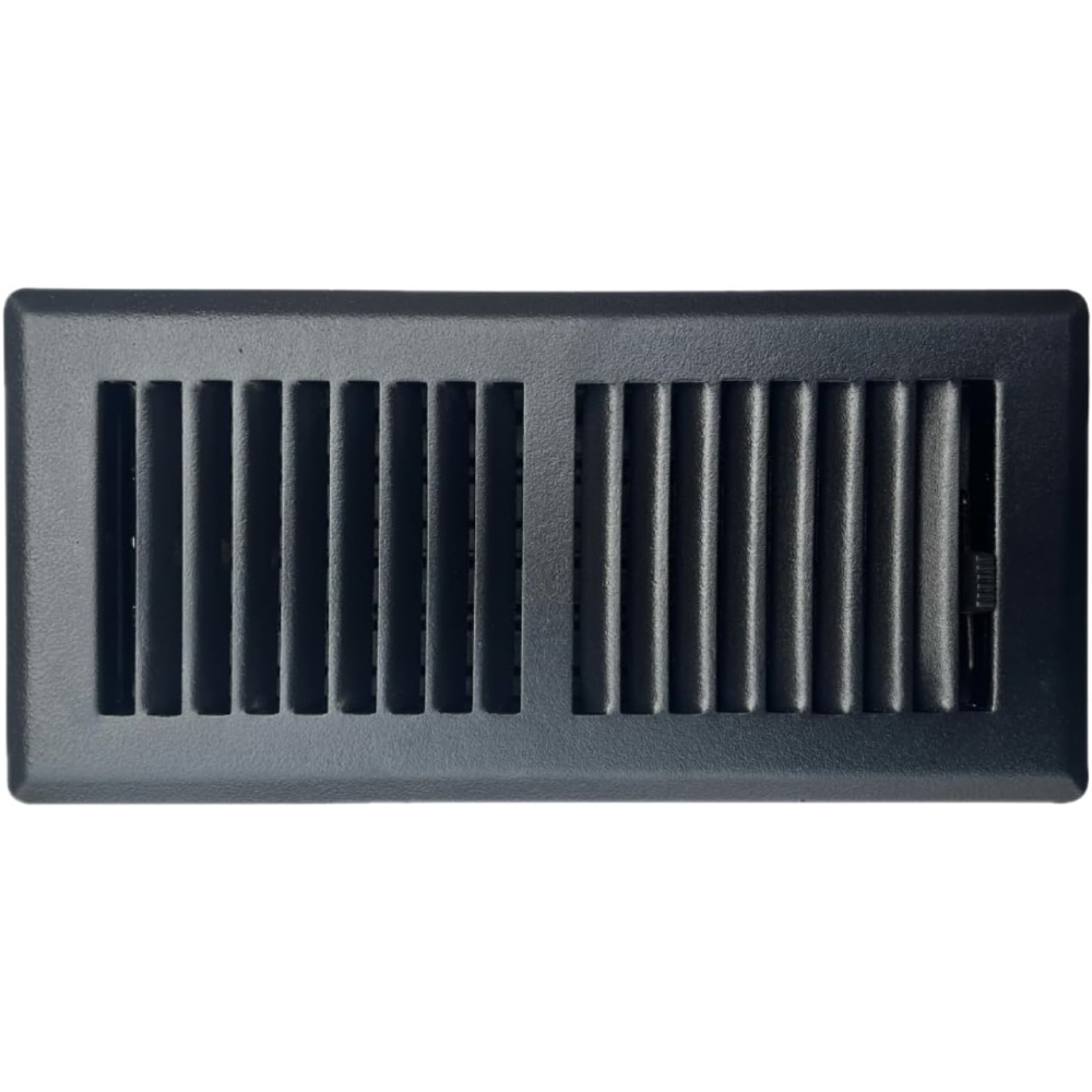 Sierra Grates TWF410-BLK  4" x 10" Steel 2 Way Louvered Design Floor Register Cast Iron Black