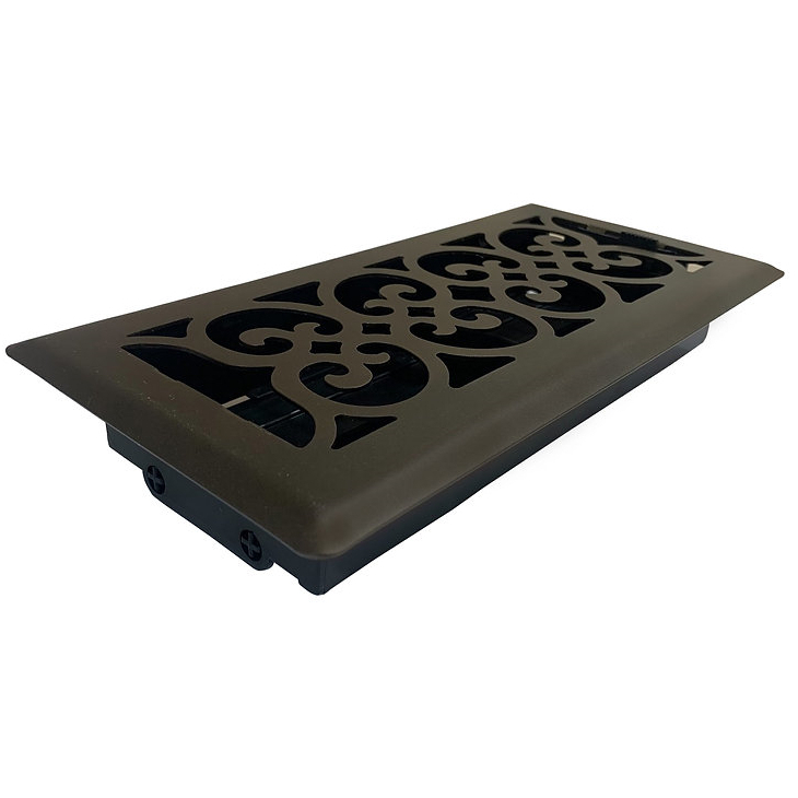 Sierra Grates VIC412-BRZ 4" x 12" Victorian Metallic Bronze Floor Register with Air Filter Sierra Grates VIC412-BRZ 4" x 12" Victorian Metallic Bronze Floor Register with Air Filter