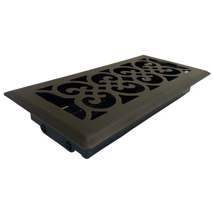 Sierra Grates VIC414-BRZ 4" x 14" Victorian Metallic Bronze Floor Register with Air Filter Sierra Grates VIC414-BRZ 4" x 14" Victorian Metallic Bronze Floor Register with Air Filter