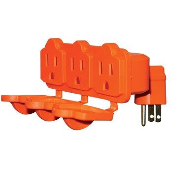 Satco 93-5042  3 Outlet Heavy Duty Adapter with Rainproof Covers