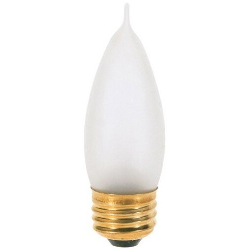 Satco S3767  25 Watt Turn Tip Medium Base Frosted Decorative Light Bulbs - 2 per Card