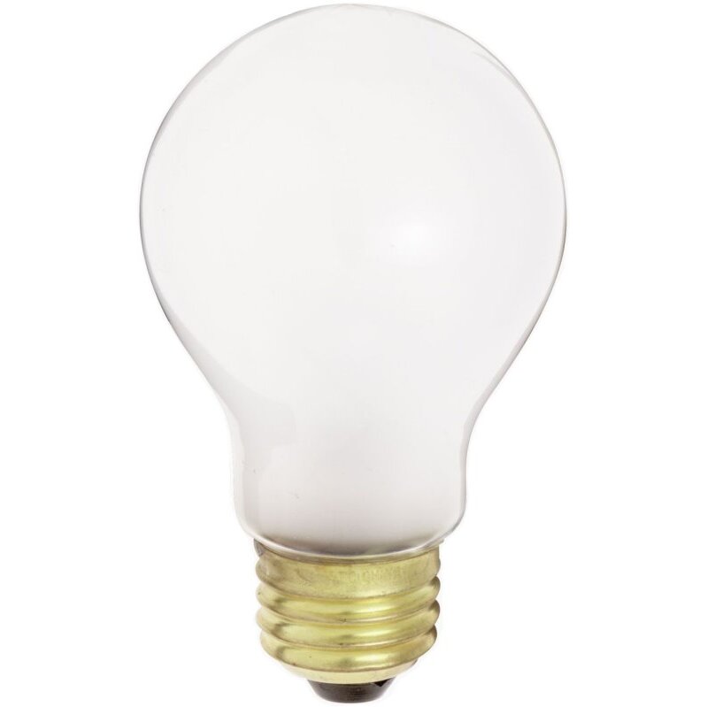 Satco S3950  25 Watt Frosted A19 Standard Household Light Bulbs - 2 per Package