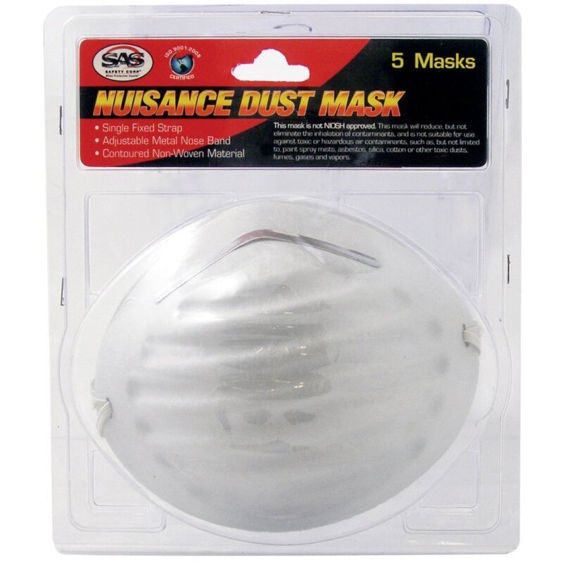 SAS Safety 2986 Nuisance Dust Mask - 5 per Package SAS Safety 2986 Nuisance Dust Mask - 5 per Package