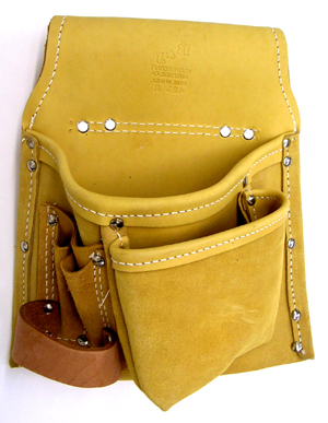R & J Leathercraft 42321  5 Pocket Leather Pro Tool Pouch - Left Hand (423L)