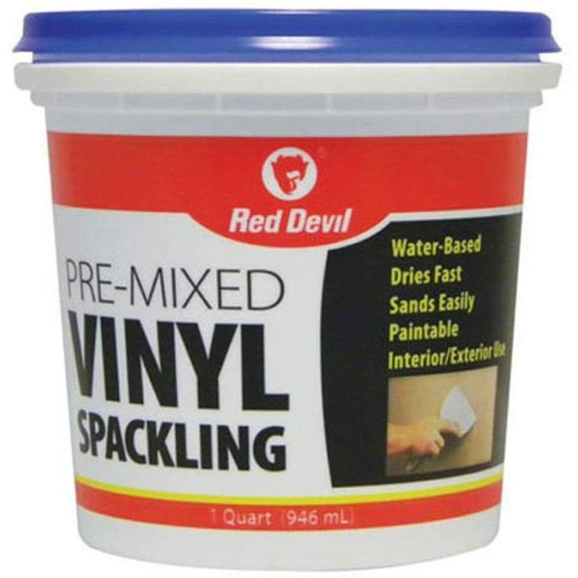 Red Devil 0534 Pre-Mixed Vinyl Spackling Compound 1 Quart Tub White Red Devil 0534 Pre-Mixed Vinyl Spackling Compound 1 Quart Tub White