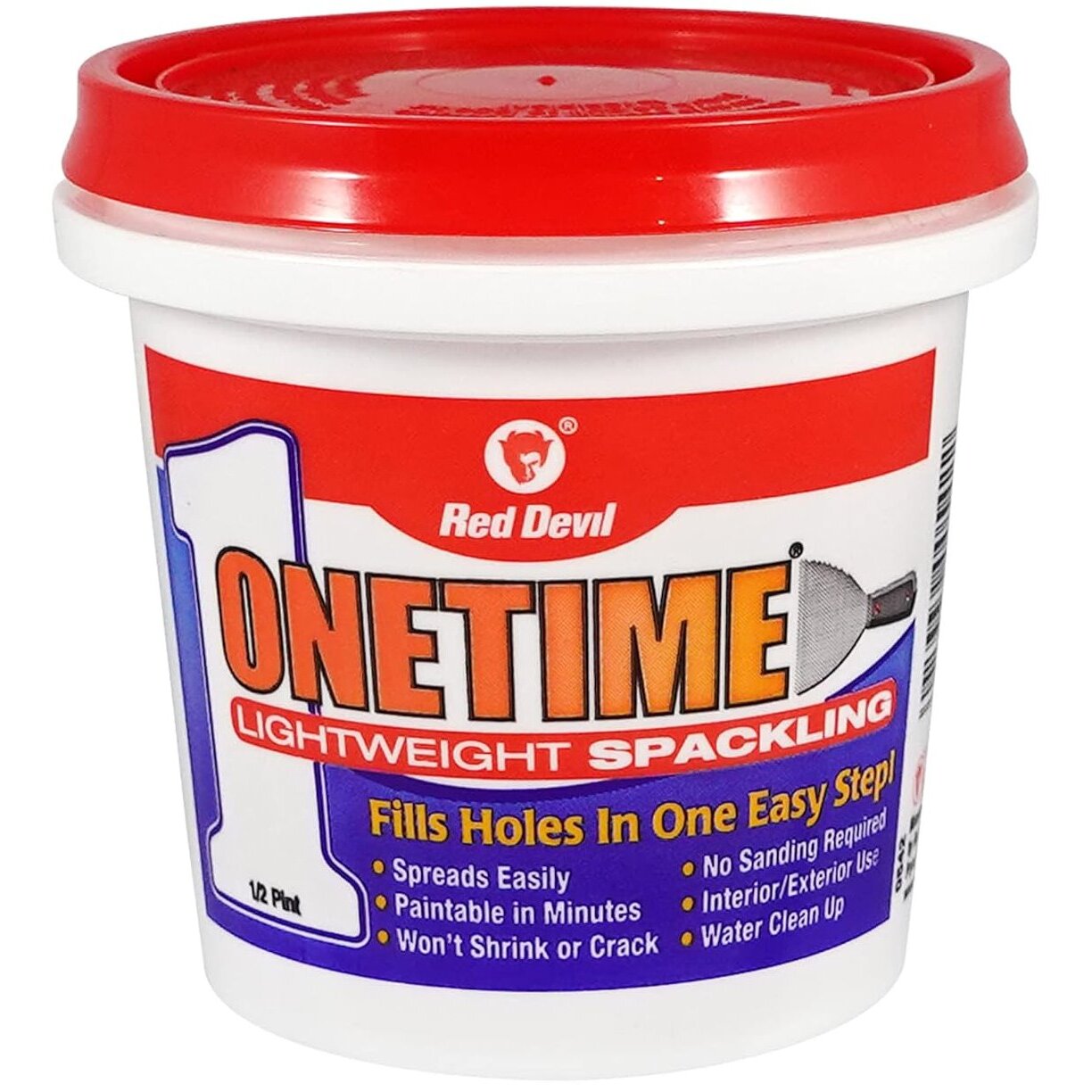 Red Devil 0542  Onetime Lightweight Spackling 1/2 Pint Tub