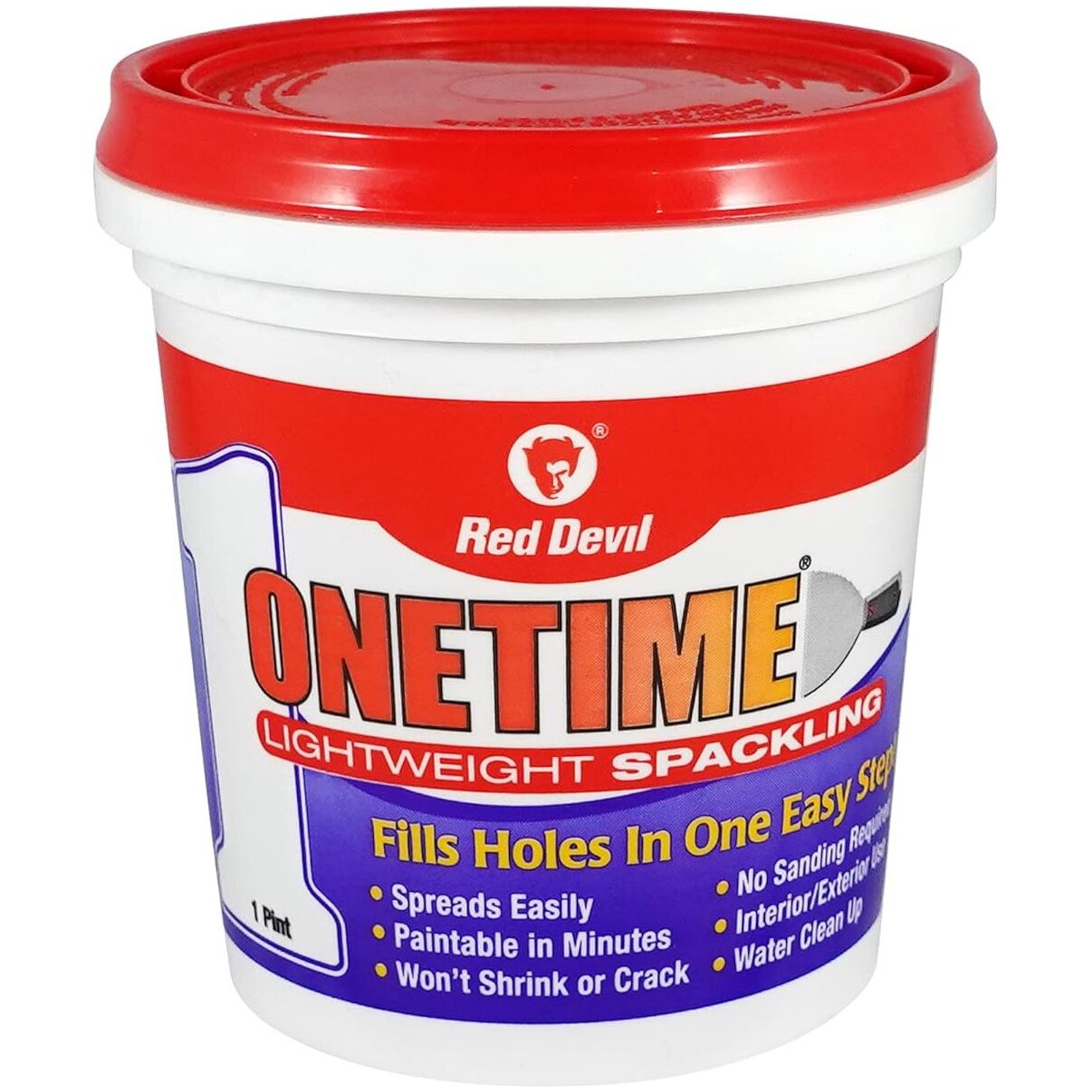 Red Devil 0548  Onetime Lightweight Spackling 1 Pint Tub