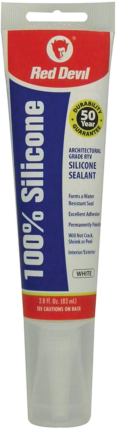 Red Devil 0810  100% Silicone Caulk White - 2.8 fl oz