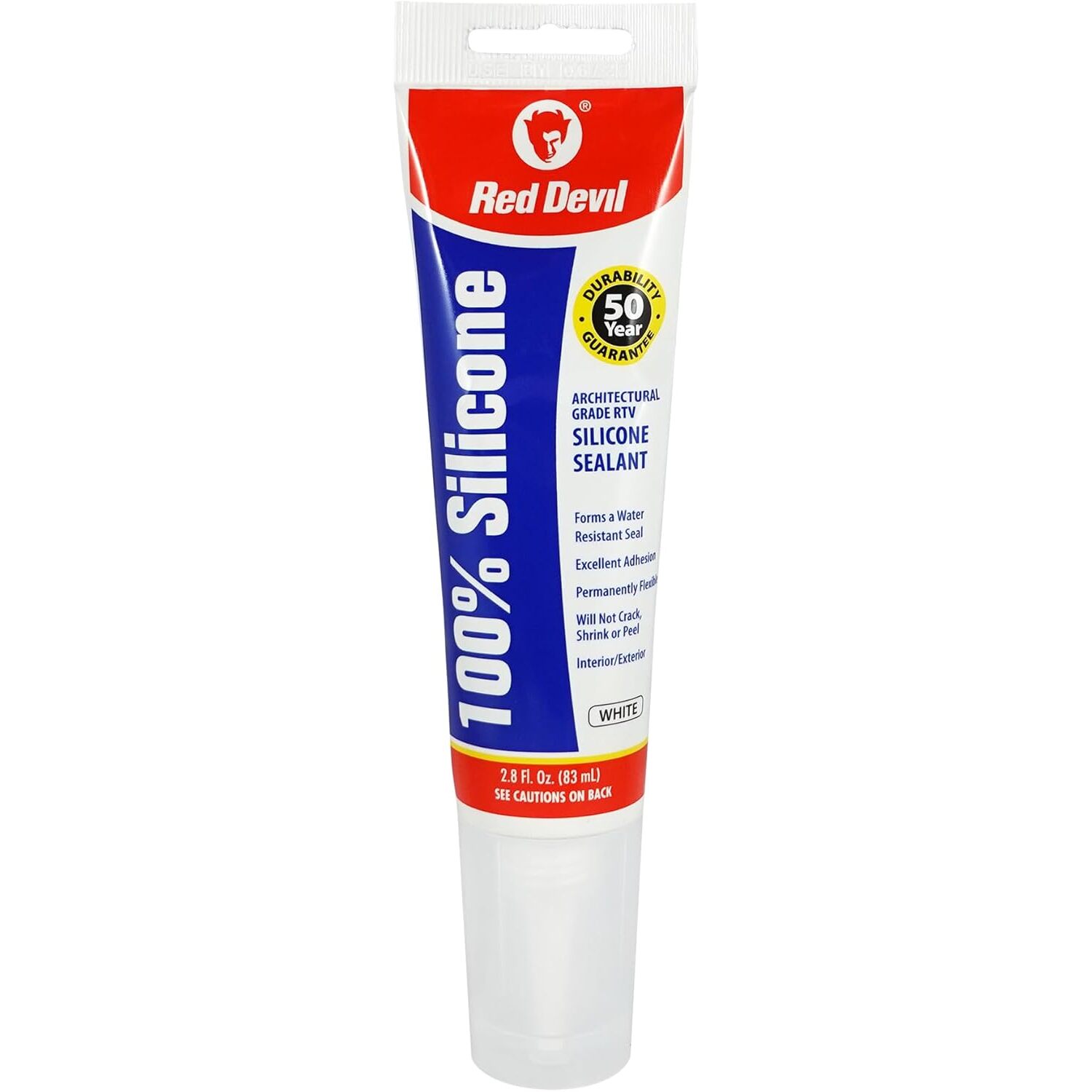 Red Devil 0810 100% Silicone Sealant 2.8 FL. OZ. Squeeze Tube White Red Devil 0810 100% Silicone Sealant 2.8 FL. OZ. Squeeze Tube White