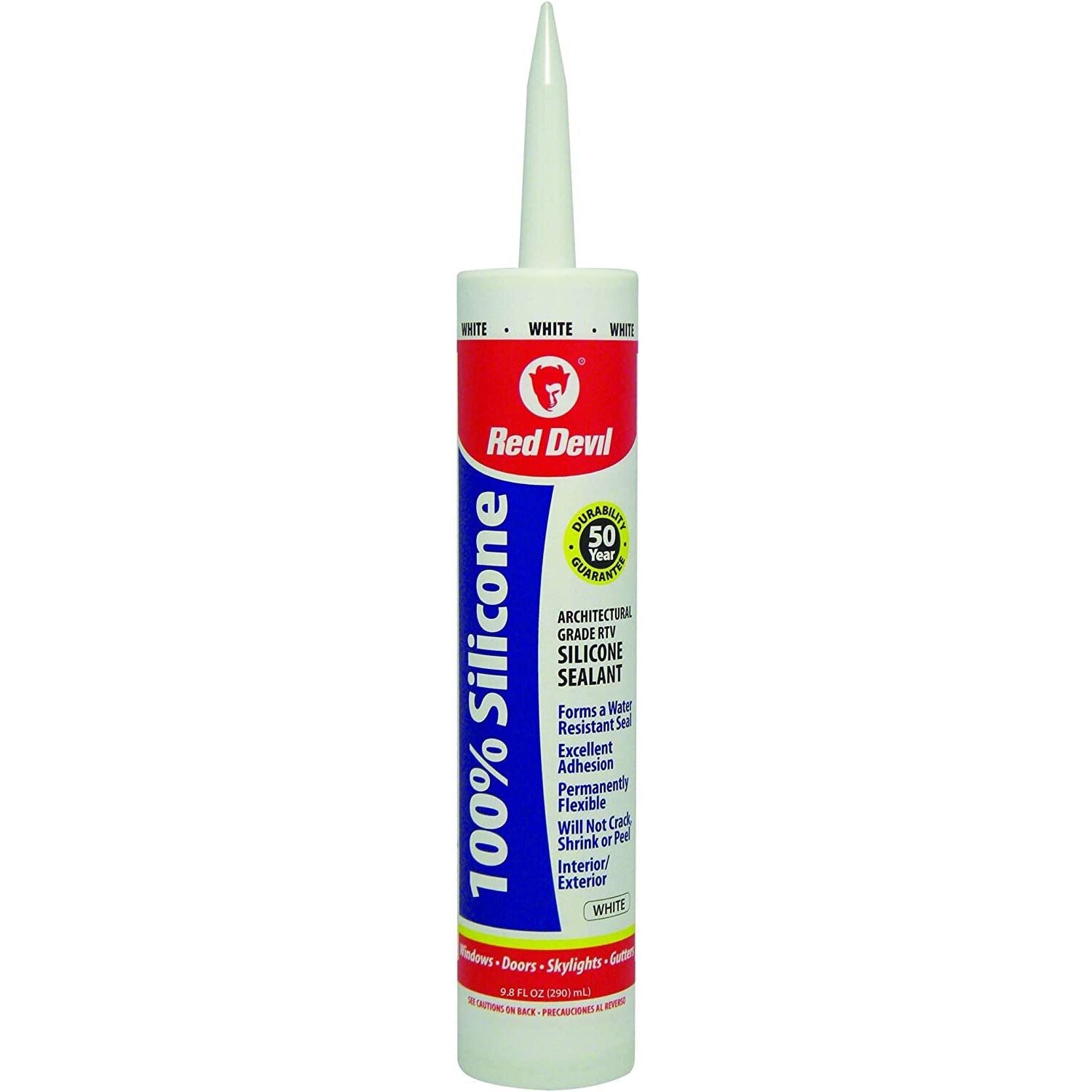 Red Devil 0816  100% Silicone Caulk 9.8 oz White