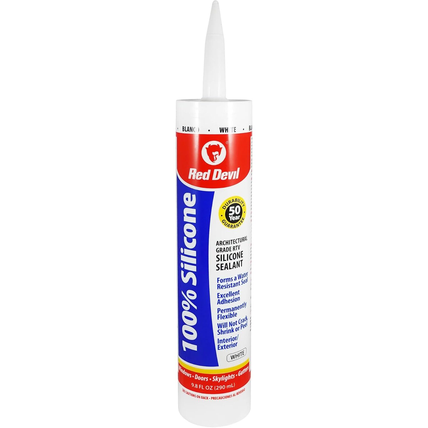 Red Devil 0816  100% Silicone Sealant 9.8 FL. OZ.Cartridge White