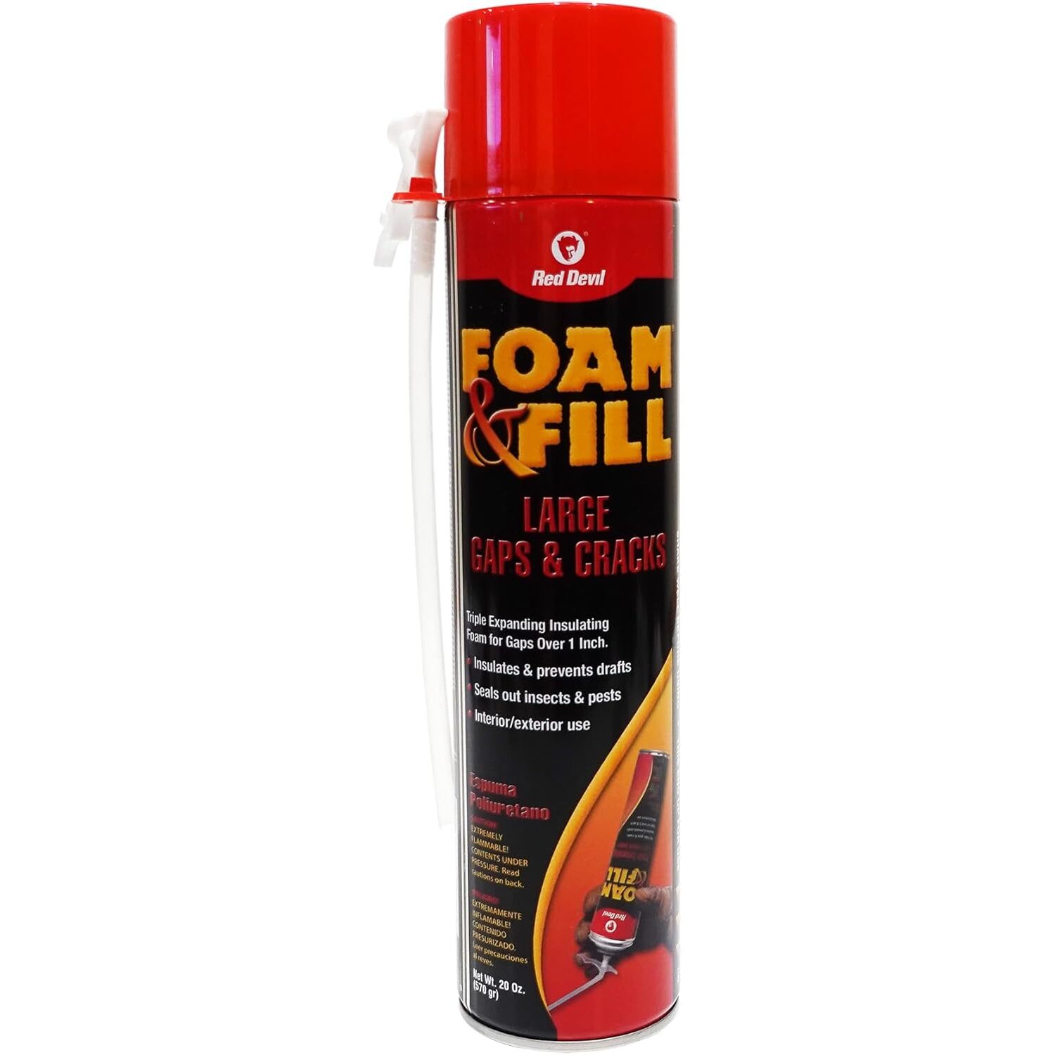 Red Devil 0912  Foam & Fill Large Gaps & Cracks Expanding Polyurethane Sealant 20 Oz. (570 g) Aerosol Can Champagne