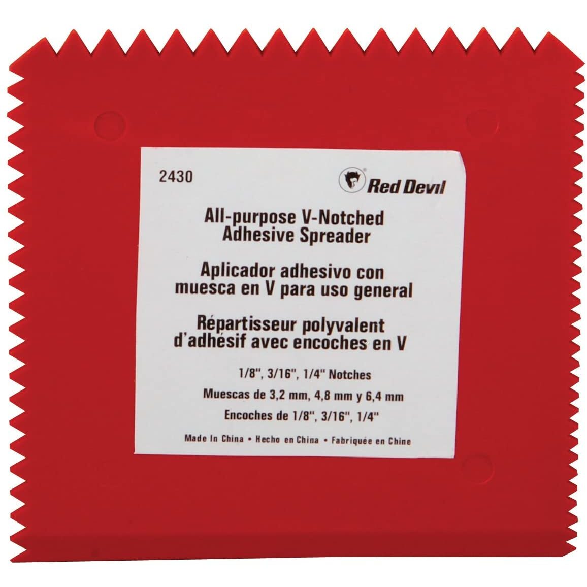 Red Devil 2430 Multi-Notch Plastic Adhesive Spreader Red Devil 2430 Multi-Notch Plastic Adhesive Spreader