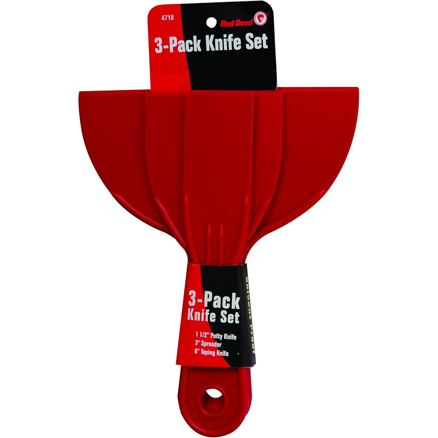 Red Devil 4718  3-Piece Economy Series Flex Plastic Putty Knives Set