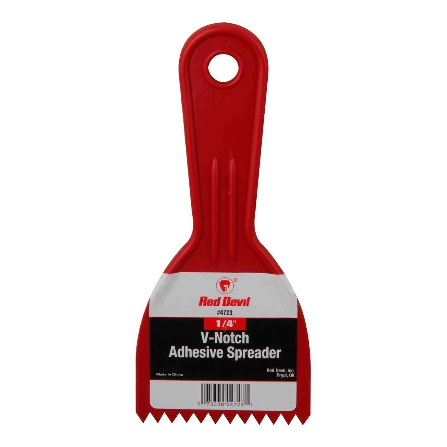 Red Devil 4723 Economy Series 1/4" V-Notch Plastic Adhesive Spreader Red Devil 4723 Economy Series 1/4" V-Notch Plastic Adhesive Spreader