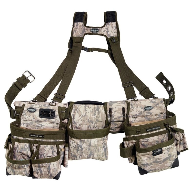 Bucket Boss 55185-DIGC  3 Bag Tool Belt Framer Rig Digital Camo