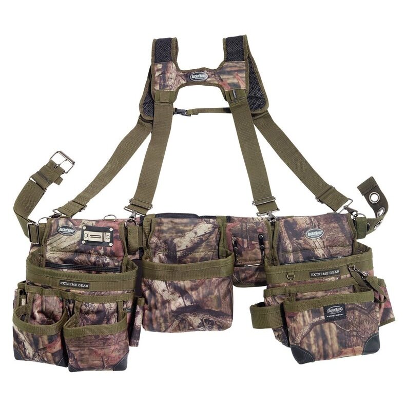 Bucket Boss 55185-MOSC  3 Bag Tool Belt Framer's Rig - Mossy Oak Camo