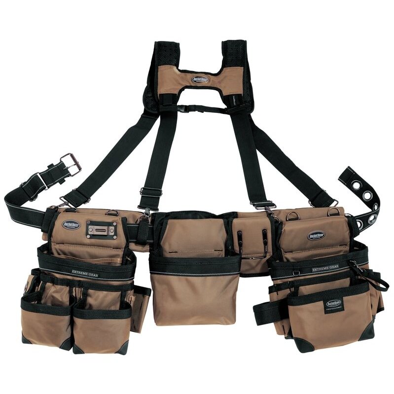 Bucket Boss 55185-TN  3 Bag Tool Belt Framer Rig Tan