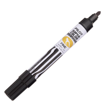 Pilot Pen 44600  Bullet Point Permanenet Marker - Black (SCF-BLK)