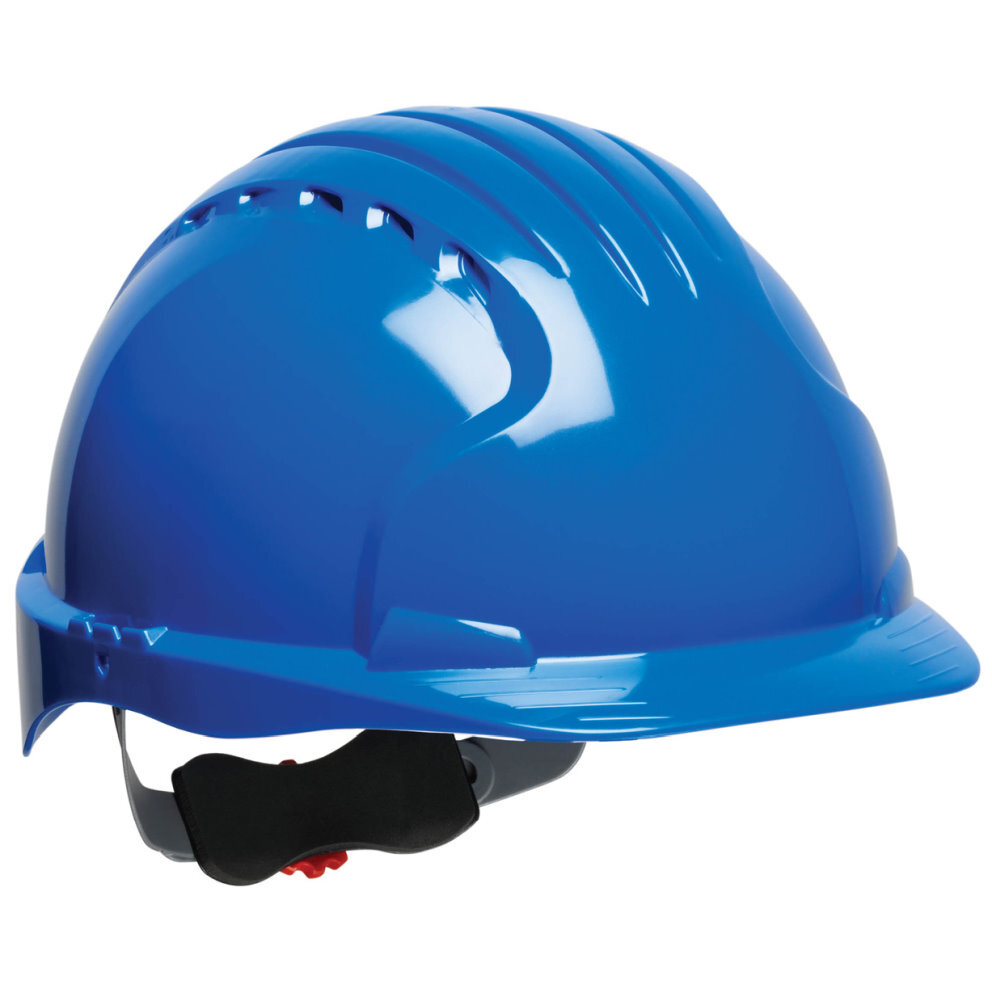 JSP 280-EV6151-50  Evolution Deluxe - Standard Brim Hard Hat With 6 Point Polyester Suspension And Wheel Ratchet Adjustment - Blue