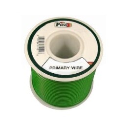 Pico 81104J  10 AWG Green Primary Wire Copper Stranded Conductor with PVC Jacket  10' per Junior Spool