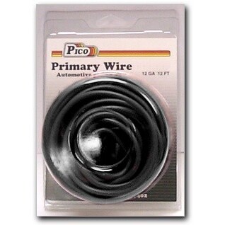 Pico 81123PT  12 AWG Black Primary Wire Copper Stranded Conductor with PVC Jacket  12' per Package