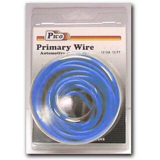 Pico 81125PT  12 AWG Blue Primary Wire Copper Stranded Conductor with PVC Jacket  12' per Package