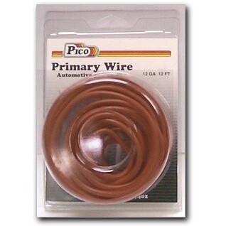 Pico 81126PT 12 AWG Brown Primary Wire Copper Stranded Conductor with PVC Jacket 12' per Package Pico 81126PT 12 AWG Brown Primary Wire Copper Stranded Conductor with PVC Jacket 12' per Package